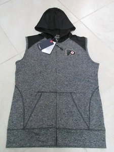 NEW FANATICS NHL Philadelphia Flyers Sleeveless Full Zip Hoodie MENS M Grey - Picture 1 of 5
