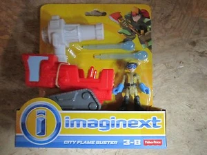 Fisher Price Imaginext Rescue Heroes Fire City Flame Buster tank Dern Daring NEW - Picture 1 of 1