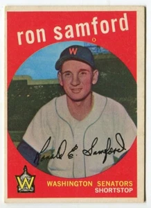 1959 Topps #242 Ron Samford Washington Senators - Rookie Card - White Back - Picture 1 of 2