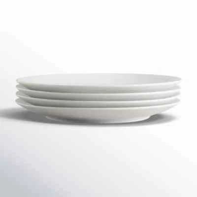 Re-Fine Salad Dessert Plate 8 1/4" Set of 4, White #WHT-868160-2 - Image 1 of 3