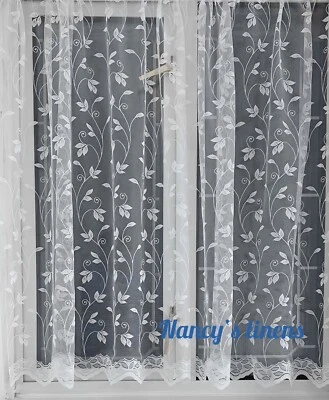 Cheap White Net Curtains , ready to hang  - Sold per Meter - Free postage - - Image 1 of 2
