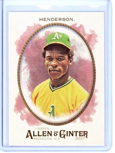 2017 TOPPS ALLEN & GINTER  # 54 RICKEY HENDERSON , OAKLAND A'S 