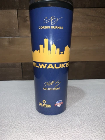 16 oz. Milwaukee Brewers Signatures Tumbler MLB Players Skyline Cover