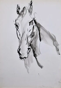 Magdalena Reinharez - Pittura Originale - Lavis - Cavallo 1 - Foto 1 di 3