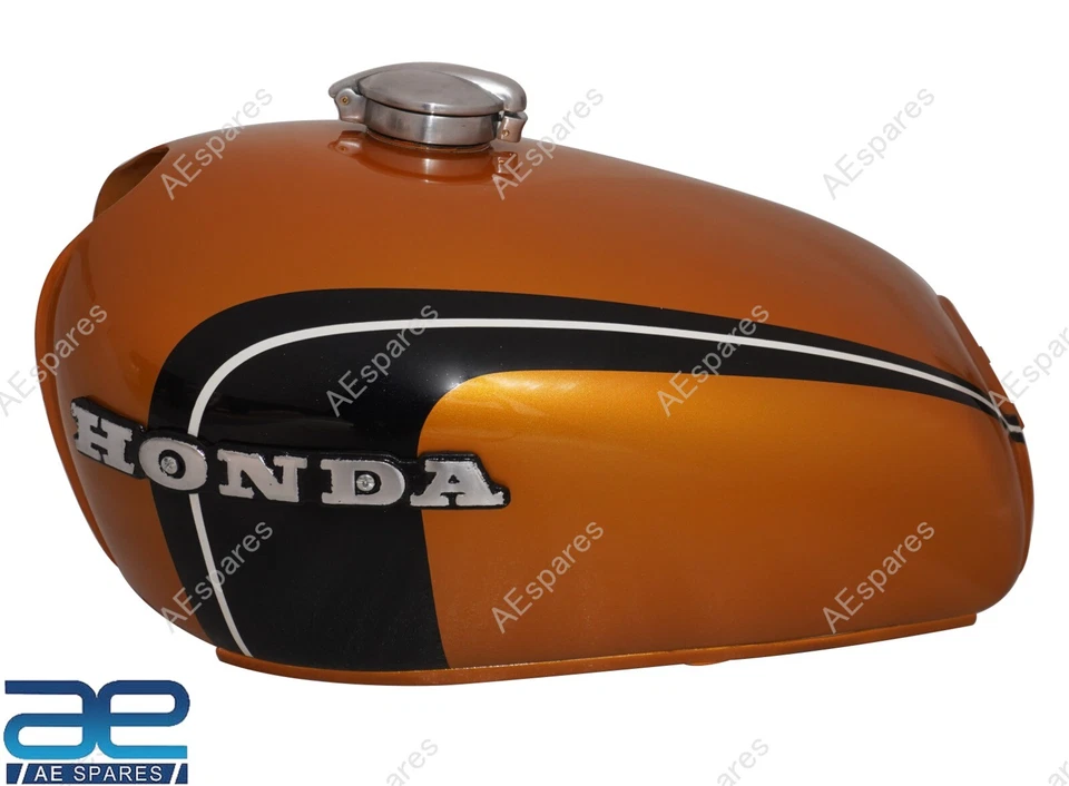 Petrol Fuel Tank Golden Black For Honda CB350 K3 K4 Super Sport CB 350 71-73  - Изображение 1 из 4