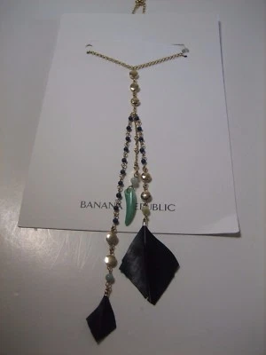 Banana Republic Feather Beaded Pendant Necklace NWT 49.50 - Image 1 of 4