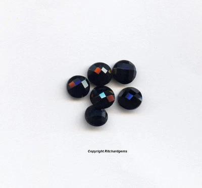 AAA Natural Semi Precioso Suelto 6 mm Facetado Briolette Corte Redondo Espinela Negra Foto 1 de 3