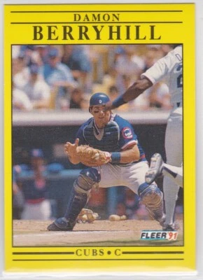 M) 1991 Fleer Baseball Trading Card - Damon Berryhill #414 - Image 1 of 2