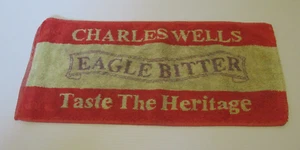 Vintage Charles Wells Eagle Bitter Beer Bar Towel Runner Mat - Picture 1 of 2
