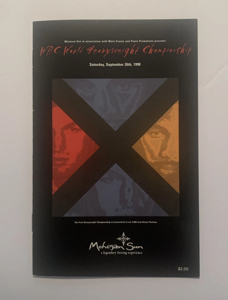 Lennox Lewis vs Zeljka Mavrovic 1998 Program; Heavyweight Championship; 5 x 8 - Image 1 of 1