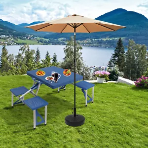 MOTOOS Blue Plastic table and chair set 135.5*83*65.5cm 50kg - Picture 1 of 5