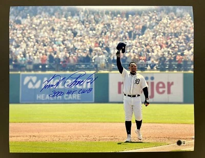 Foto autografada assinada 16x20 de Miguel Cabrera 3000 Hit Detroit Beckett - Imagem 1 de 3