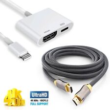 Digital AV Adapter HDTV Cable for iPhone 12 Pro Max/iPad to TV Projector Monitor