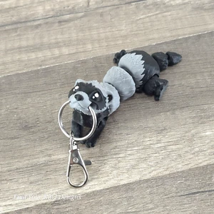 Mini Ferret 3D printed Keychain articulated toy 4.5 inch Flexi Fidget gift - Picture 1 of 4