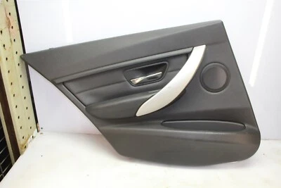 BMW F30 328i 12-18 Left Driver Side REAR Interior Door Trim Panel Black Leather - Image 1 of 4