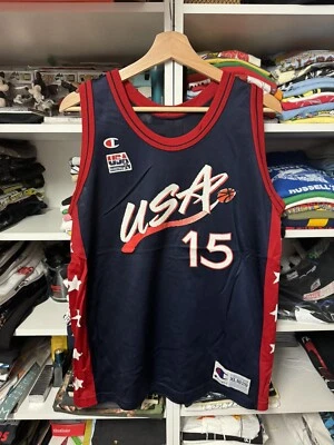 Camiseta Hakeem Olajuwon Team USA #15 1996 Juegos Olímpicos Talla 18/20 De Colección Houston Foto 1 de 4