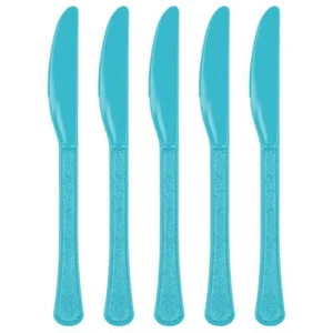 20 Pack Light Blue Plastic Knives Heavy Duty Amscan All Occasions Disposable - Picture 1 of 7