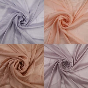 4 COLOURS Semi-Sheer Chiffon Georgette Fabric Bridal Dress Craft 47" Wide - Picture 1 of 13