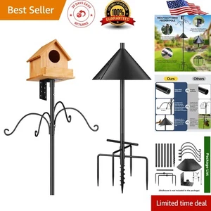 Durable Bird Feeder Stand Pole with 5 Hooks and Adjustable Height for Gardens - Picture 1 of 10