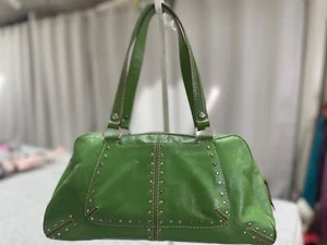 MICHAEL KORS GREEN LEATHER SATCHEL - Picture 1 of 12