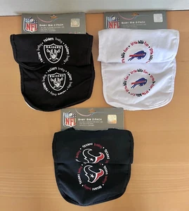 Lot 6 Count Baby Fanatic NFL Football Toddler Baby Bibs Raiders Bills Texans Fan - Picture 1 of 2