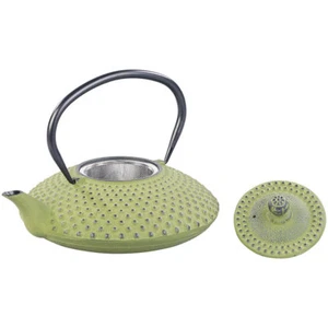 Asiatische Teekanne aus Gusseisen mit Edelstahl-Sieb, 1,25 l, olivgrün - Bild 1 von 5
