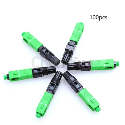 100pcs SC APC Fast Connector Embedded Connector FTTH Cold Fiber Fast Connector - Image 1 of 4