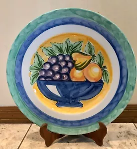 Studio Nova FRULOS GRAPES Hand Painted XLarge Round Portugal Made Platter Bowl - Picture 1 of 6