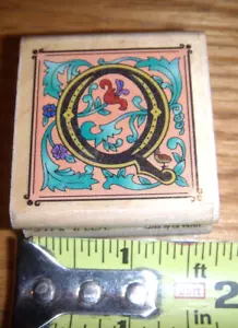 NUEVO SELLO DE MADERA DE GOMA ESTAMPIDA VICTORIANA CARTA Q # A1971 - Imagen 1 de 1
