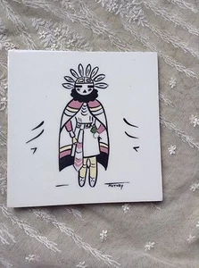Mid Cent. 1950's Gladding McBean Hermosa Tile Abstract King. Signed Motney - Picture 1 of 3