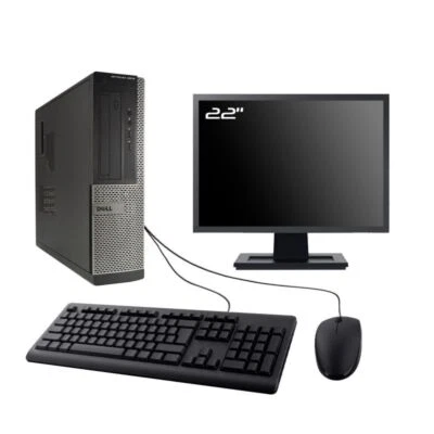 PC Dell Optiplex 3010 DT Ecran 22" Intel I3-3220 RAM 16Go SSD 2To W10 Wifi - Photo 1/4