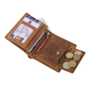 Mens RFID Blocking Distressed Leather Wallet Large Coin Pocket Gift For Him 1070 - Picture 1 of 8