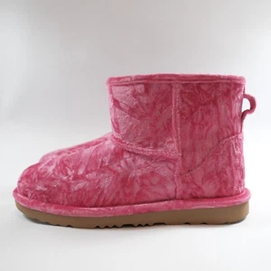 UGG Classic Mini II Velvet Boot Raspberry Sorbet Wool Lining Sz Kid 6, Women 7.5 - Picture 1 of 6