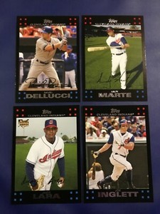 2007 Topps Dellucci, Juan Lara Rookie, Andy Marte, Joe Inglett Cleveland Indians