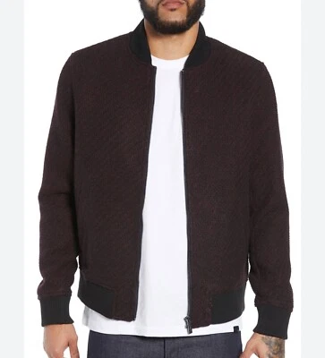 Native Youth Wool Tweed Bomber Jacket Coat Mens XL Nordstrom Burgundy NEW - Image 1 of 4
