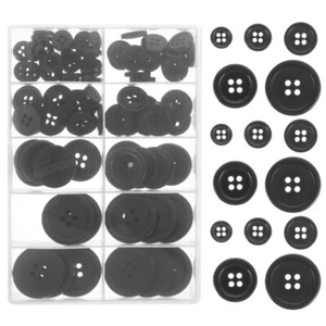 Sewing Black Buttons Decorative Buttons Coat Buttons Craft - Picture 1 of 12
