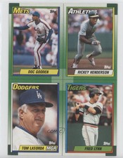 1990 Topps Wax Box Bottom Full Panels Dwight Gooden Rickey Henderson Fred Lynn