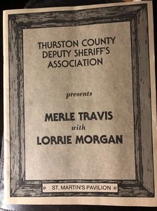 Thurston County Deputy Sheriff’s Pamphlet Fund Raiser Merle Travis, Book 1980 - Imagen 1 de 5