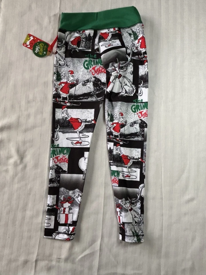 Leggings The Grinch Justice Niñas Talla Pequeña 7/8 Vacaciones de Navidad Nuevos con Etiquetas Foto 1 de 4