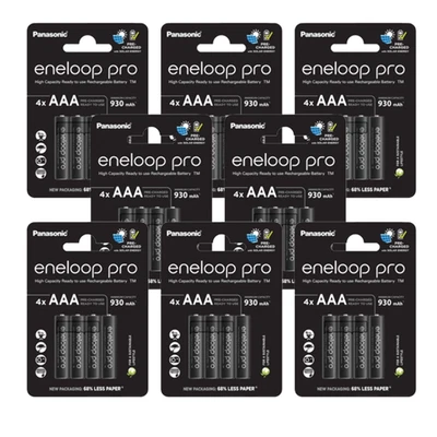 32 Panasonic Eneloop Pro Rechargeable AAA HR03 Batteries 4BL 1.2V 930mAh - Image 1 of 4