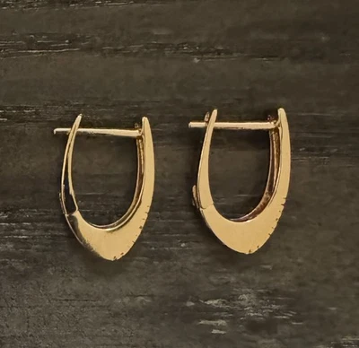 REAL 14K Rose Gold Round Color Hoop Earrings Stamped 585RG Rose Gold Filled - Image 1 of 4