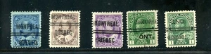 LOT 30915 USED FIVE PRECANCELS CANADA - Picture 1 of 1