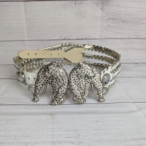 Jose Cotel weißer Gürtel Made in France 1986 Leopard Panther Katze mit Etikett   - Bild 1 von 14