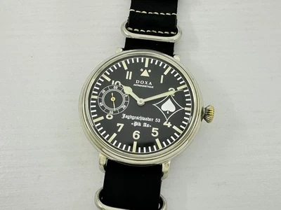 Doxa Laco Aviator Pik As JG 53 Luftwaffe Pilot WW2 Vintage 1939-1945 Swiss Watch - Image 1 of 4