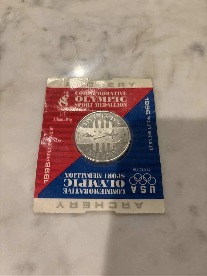 1996 USA Cycling Commemorative Olympic Sport Medallion Atlanta Archery - Image 1 of 3
