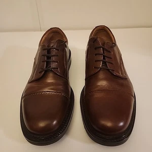 Scarpa elegante professionale Oxford uomo Borelli pelle marrone punta a cappuccio taglia 8M - Foto 1 di 7