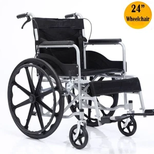 Lightweight Folding Wheelchair for Adults Portable Self Propelled Transit Aid UK - Picture 1 of 19