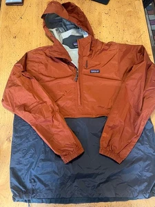 Patagonia Torrentshell Pullover Rain Jacket Mens L Orange Hooded Anorak Coat EUC - Picture 1 of 11