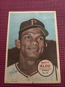 1967 TOPPS BASEBALL POSTER INSERT #29 MATTY ALOU PITTSBURGH PIRATES EX - Bild 1 von 13