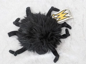 Vtg 1996 Manhattan Toy Co Black Spider Plush Beanie HTF NTW Fluffy Tarantula 5" - Picture 1 of 9